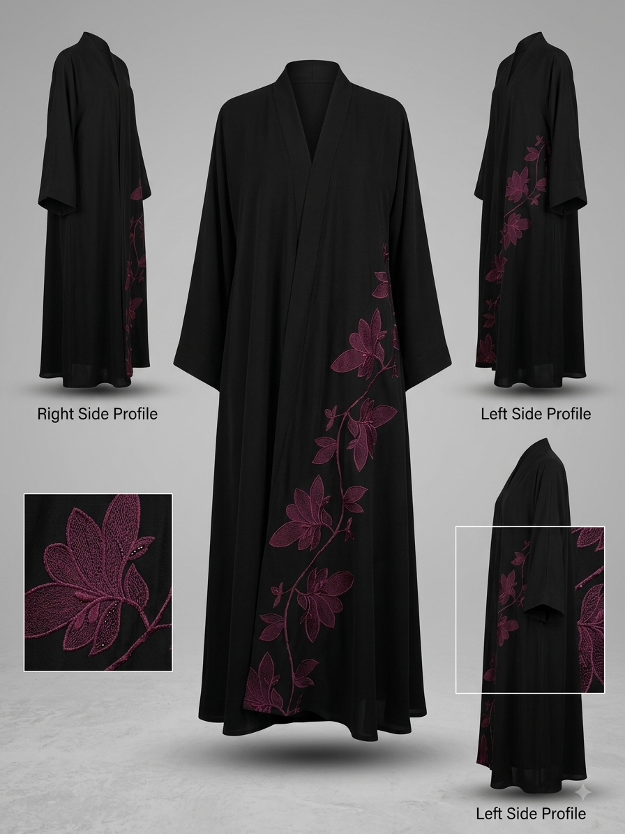 Luxury Plum Blossom Abaya